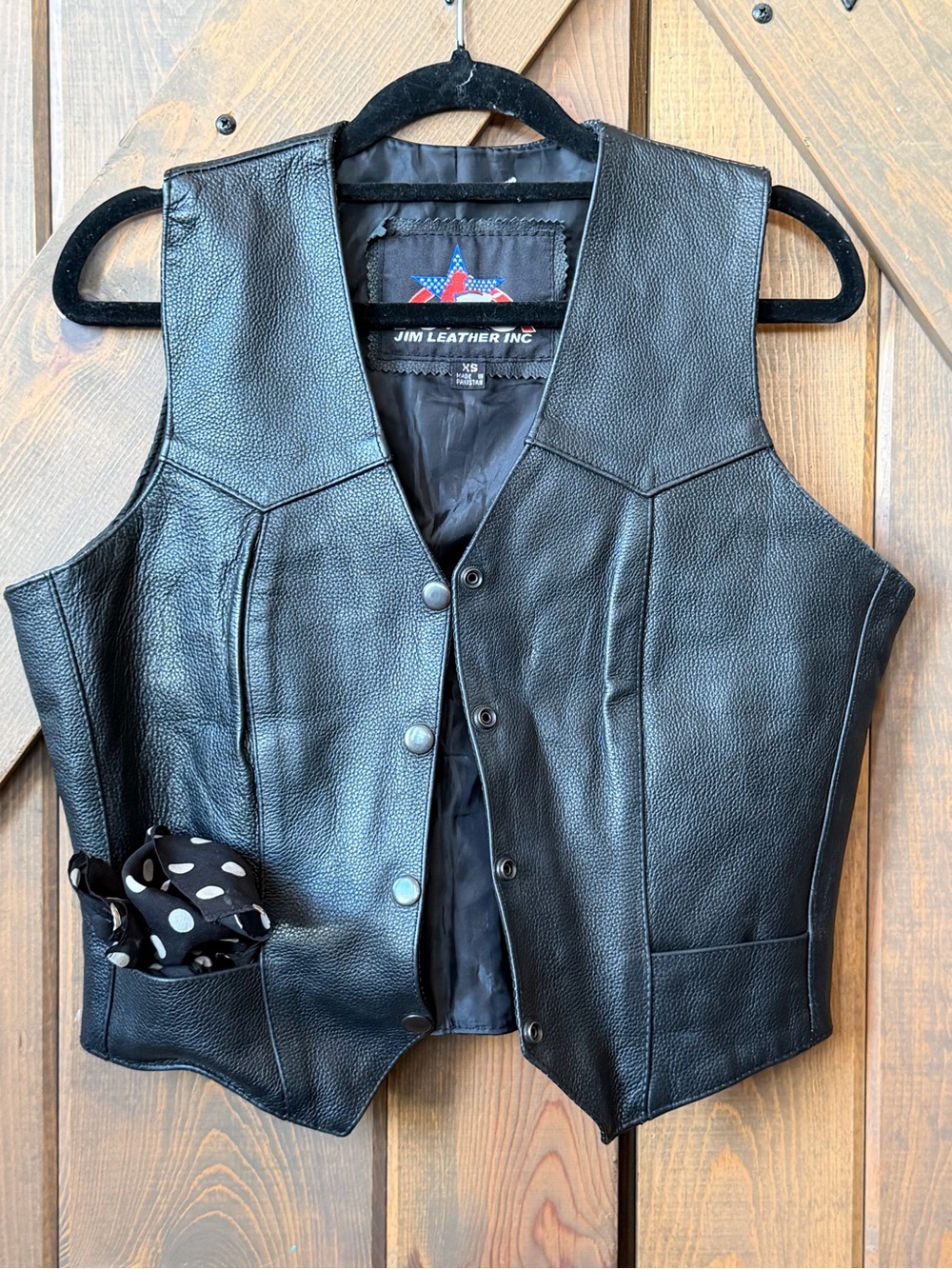 Women's Black Leather Vest